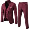 Wedding Suit Black Men's Suit Lightweight Outfit Men 3-Piece Tuxedo Suits Stretch Complete Set Large Sizes 6XL Regular Fit, red, XXXXXL view 1