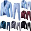 Wedding Suit Black Men's Suit Lightweight Outfit Men 3-Piece Tuxedo Suits Stretch Complete Set Large Sizes 6XL Regular Fit, red, XXXXXL view 2