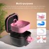 BVN Leak-Proof Denture Case, Denture Cup for Soaking Dentures, Retainer Cleaning Case (Black+Pink). view 2