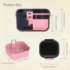 BVN Leak-Proof Denture Case, Denture Cup for Soaking Dentures, Retainer Cleaning Case (Black+Pink). view 3