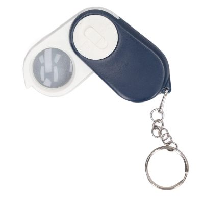 10X Pocket Magnifying Glass, Double Layer Lenses, Folding Handheld Mini Magnifier Keyring with LED Light, for Reading, Inspection, Elderly