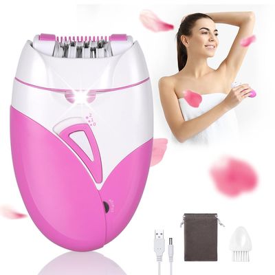 URAQT Facial Epilator, Cordless Electric Lady Face Shaver Mini Epilator with LED Light, Smooth Bikini Trimmer for Face Body Arm Leg Underarm, Rechargeable Gentle Hair Removal Device for Women