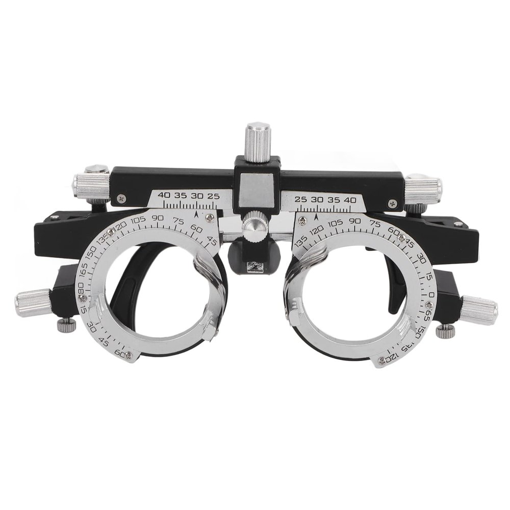 Hapivida Eye Optometry Frame, Alloy Lightweight Optical Trial Frame Adjustable PD for Visual Inspection in Optical Shops, Hospitals, Ophthalmology
