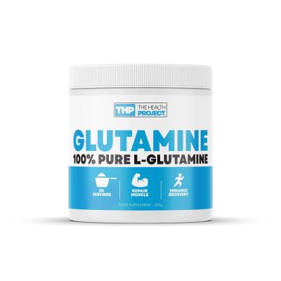 The Health Project Ultimate L-Glutamine | 100% Pure L - Glutamine | Building Block of Protein | Supports Immune System | Aids Intestinal Health | 50 Servings | 250 Grams