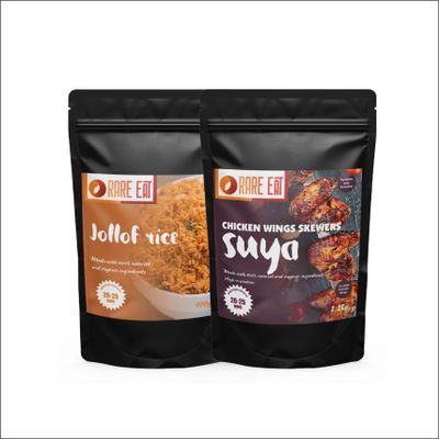 Nigerian Jollof Rice + Chicken Wings Skewers Suya | Serves 4