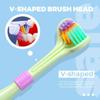 5pcs Three-Sided Soft Hair Tooth Toothbrush,3 Sided V Shaped Toothbrushes for Adult Soft Bristles Deeply and Thoroughly to Clean Teeth and Gums view 2