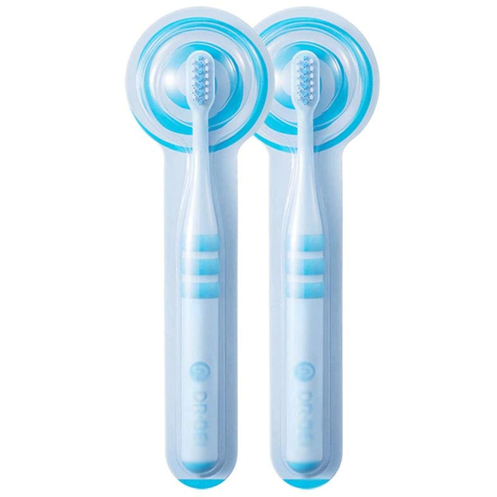 Compact Blue Kids Toothbrush, Pack of 2 Manual Toothbrush for Protect Fragile Gums, Toddler Toothbrush Ages 3-12 Ergonomic