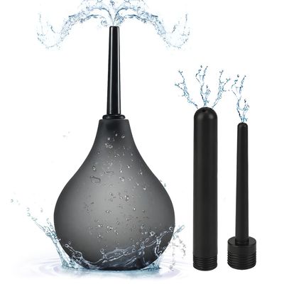 Onegreen Douche Enema kit -Silicone Reusable Enema for Constipation Douche Bulb Men Women 224ML ,2 Pcs Shower Head Attachment for Most Shower Systems ABS Waterproof (Black)