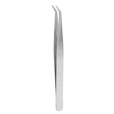 Eyelash Extension Tweezers, Stainless Steel Angled Curved L-Shape Volume Tweezers Tools for Applying and Removing Eyelash Extensions Curved Volume Lash Tweezers for Cluster and Single Lashes(Silvery)
