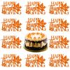 10Pcs Maple Leaf Cupcake Toppers Orange Glitter with Happy Thanksgiving Day Letter Fall Leaves Cake Topper Decoration for Thanksgiving Day Theme Party view 1