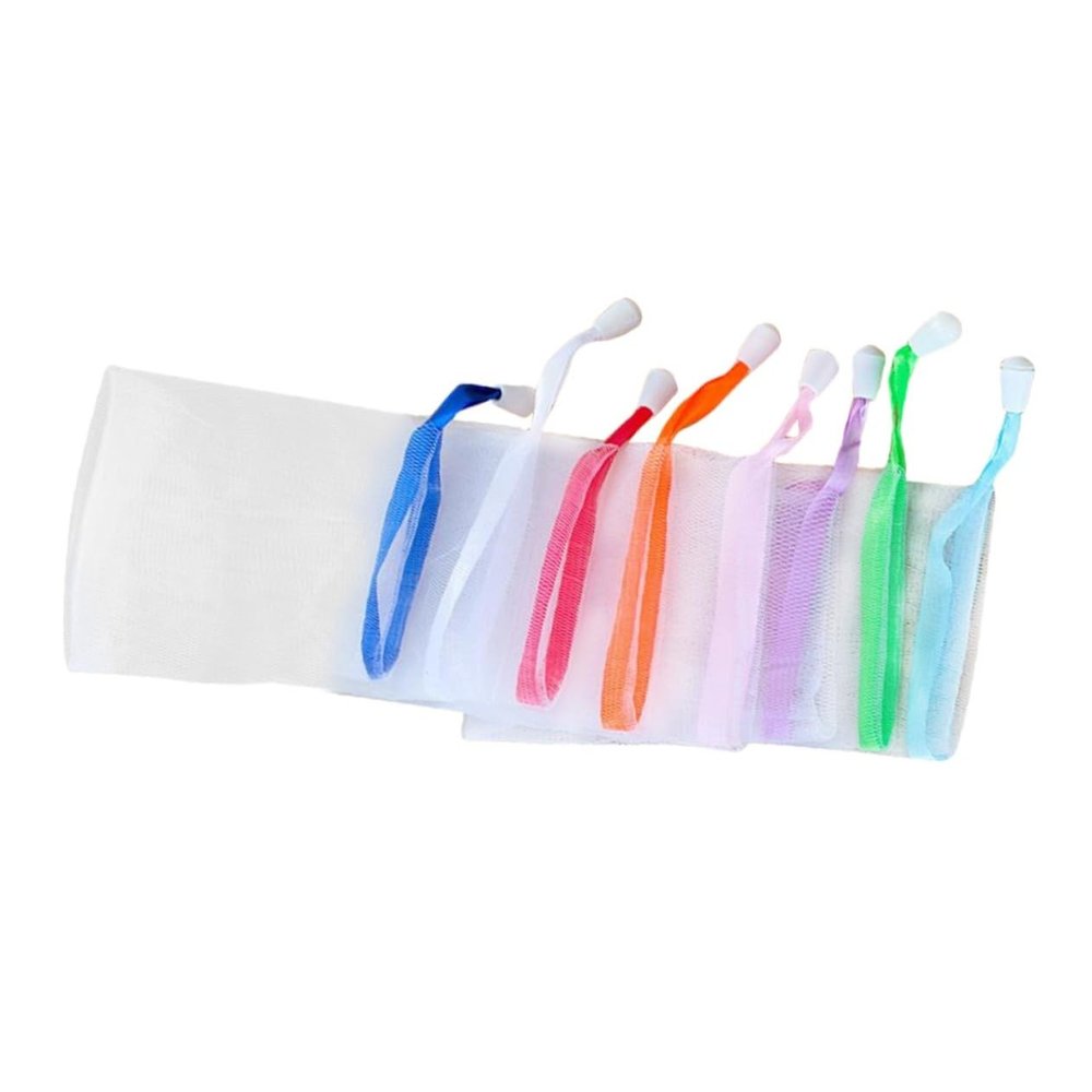 Beavorty Set of Net Soap Pouch Gentle Delicate Cleansing Handmade Soap Quick Dry Random Colors