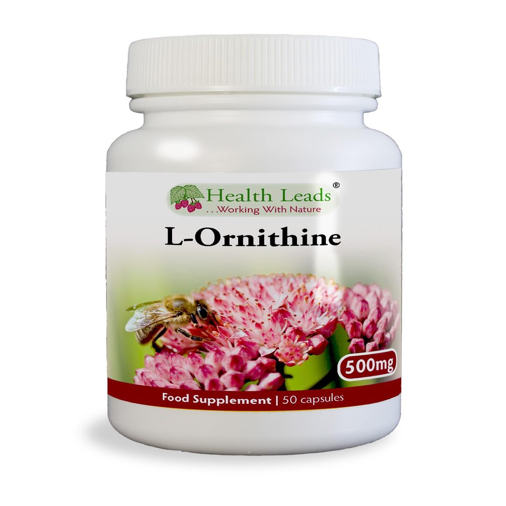 L-Ornithine 500mg x 50 Capsules  Clean Additive Free British Supplements