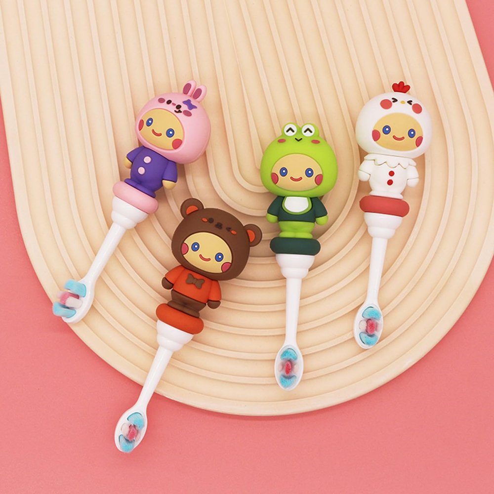 Kids Toothbrush - Soft Bristles for Toddlers & Children Aged 2-10 Fun Shape for 360 Degree Cleaning