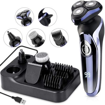 Electric Razor for Men, 4 in 1 Rotary Men Shaver Beard Trimmer, Electric Shaver Waterproof USB Fast Charging, Cordless Beard, Nose, Hair Trimmer, Men Electric Razor Best Gift for Dad, Boyfriend