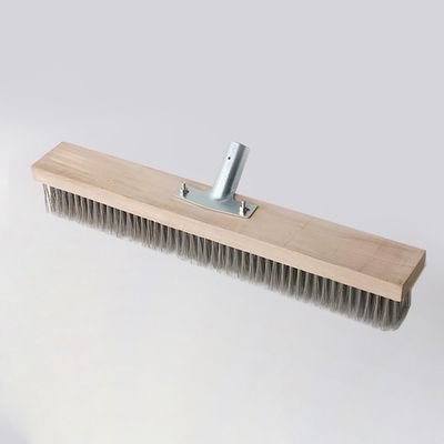 16" Heavy-Duty Rough Surface Floor Brush,Stainless Steel Wire Large Deck Scrub Brush 16" x 2.7 Removes Snow, Dirt & Grime on Drivways, Steps, Patios, Decks, Tile, Cement Without Stick (16")