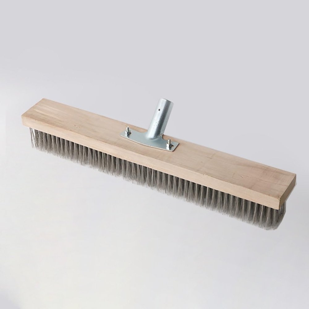 16" Heavy-Duty Rough Surface Floor Brush,Stainless Steel Wire Large Deck Scrub Brush 16" x 2.7 Removes Snow, Dirt & Grime on Drivways, Steps, Patios, Decks, Tile, Cement Without Stick (16")