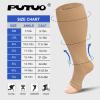 PUTUO Plus Size Compression Socks: Wide Calf Graduated Compression Stockings Men Women Open Toe Extra Large Compression Sock for Support Flight Travel Pregnancy Nurses 20-30 mmHg Beige 6XL 1Pairs view 2