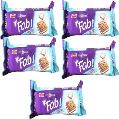 Parle Hide & Seek Vanilla Fab Biscuits - Crispy & Crunchy Tea Time Sandwich Biscuit Bars - Cream Filled Biscuits for Snacks for Kids (Hide & Seek Fab Vanilla 112g_P5)