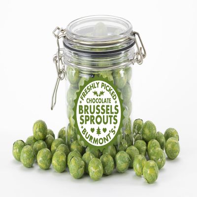 Chocolate Brussel Sprouts Novelty Christmas Gift Jar - Stocking Filler Exclusive To Burmonts