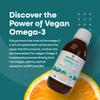 Vegetology Vegan Omega 3 Liquid, from Microalgae, 800mg of EPA DHA, with Vitamin D3, Supports Heart, Brain, and Eye Health, Natural Fish Oil Alternative, UK Made, Mild Orange Flavoured view 2
