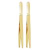 2pcs Slant Pointed Tweezer with Comb, Stainless Steel Eyebrow Tweezer Set, High Hardness Double Headed Tweezer Comb, Professional Eyebrow Trimming Tool for Women Facial, Golden view 1