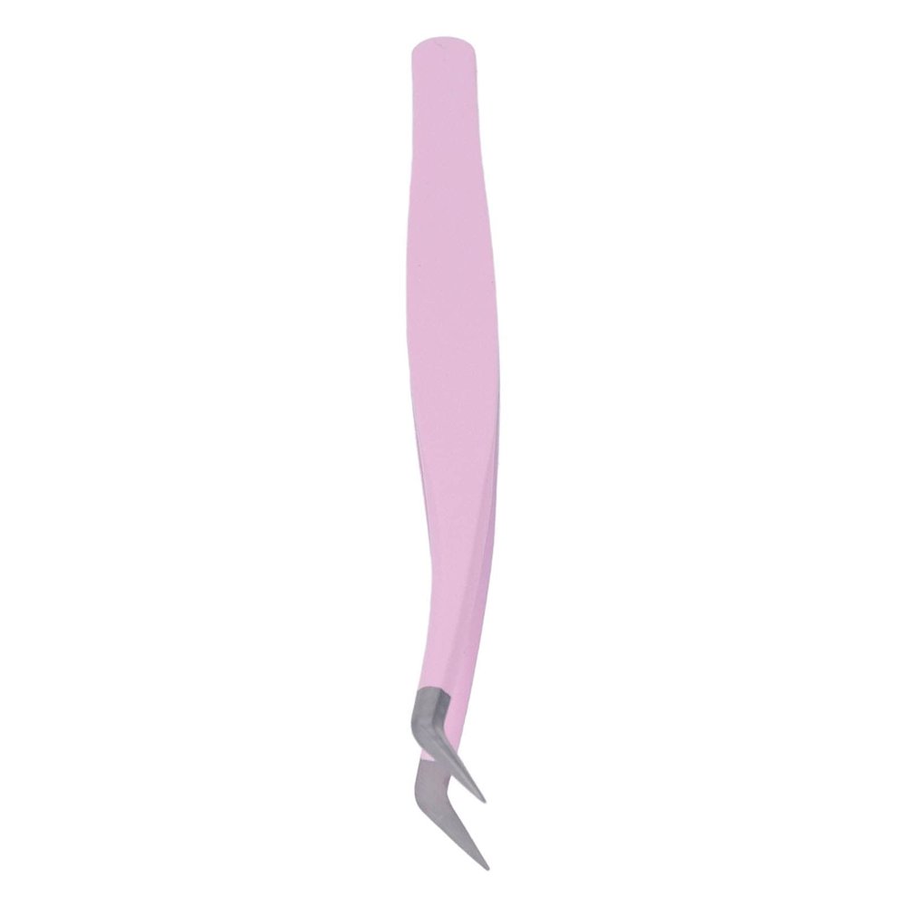 Lightweight Make Up Fine Tip Eyelash Extension Tool, Eyelash Extension Tweezers, Professional Stainless Steel Precise Bent Lash Tweezers for Fanning, Ergonomic Precise Lash Tweezers for Separating