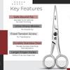 OCBA Beard Scissor Professional Moustache Scissors Ear and Nose Hair Trimming Scissors Stainless Steel, Safety Use for Eyebrows view 3