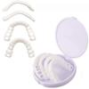 Flipped Warmth Upper & Lower Teeth Veneers - 2 Pairs Simulation Braces Snap on Veneers Clip in Veneers Teeth for Men Woman Smile Fake Teeth Cover Imperfect Teeth view 1