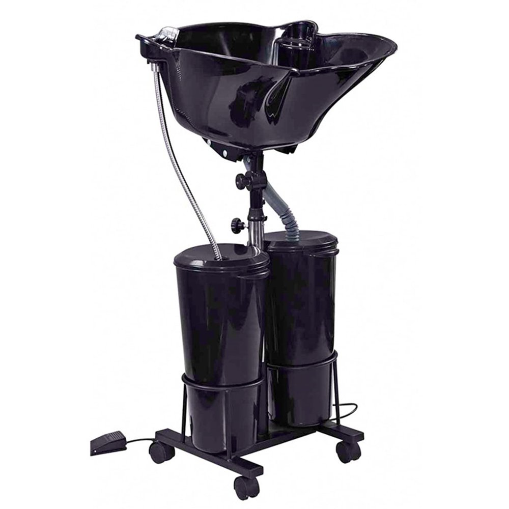Deep Shampoo Sink with Electric Pump - Portable Mobile Salon Basin, Height Adjustable Shampoo Unit - Perfect for Barber Shops, Elderly, Maternity - Includes 2 Buckets and Drain Hose