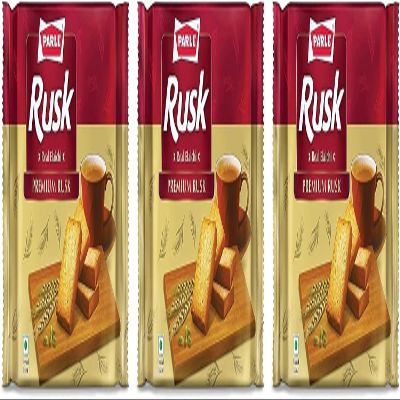 Parle Rusks - Crispy & Crunchy Wheat Toasted Bread Rusks - Perfect Tea Time Companion - Delicious Cracker Snacks for Kids - Anytime & Anywhere Treat (Rusk  Real Elaichi 200g_P3)