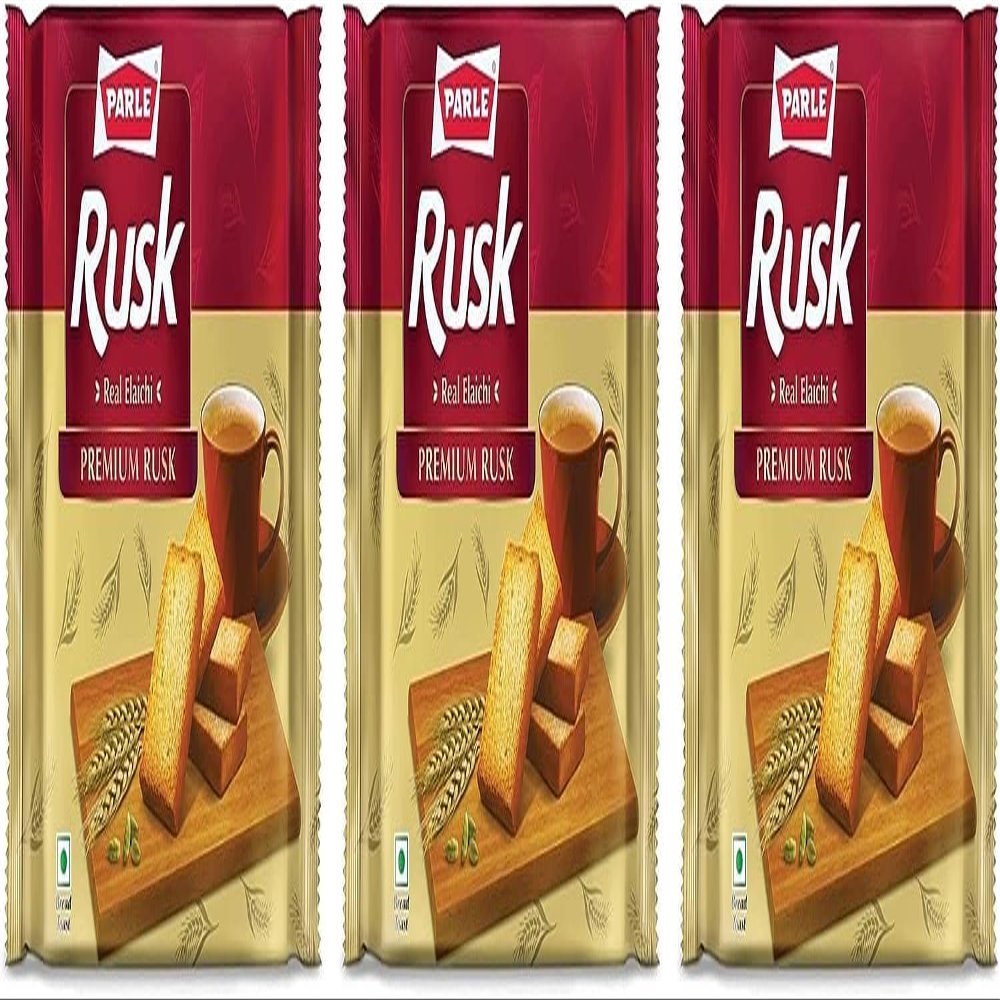 Parle Rusks - Crispy & Crunchy Wheat Toasted Bread Rusks - Perfect Tea Time Companion - Delicious Cracker Snacks for Kids - Anytime & Anywhere Treat (Rusk Real Elaichi 200g_P3)