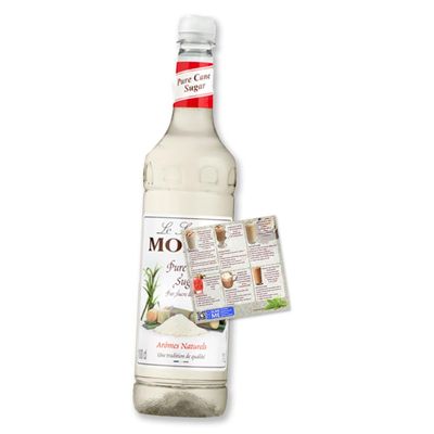 Monin Pure Cane Sugar Coffee Syrup 1L for Coffee and Cocktail | Premium with Natural Flavours and Colourings | Vegan-Friendly | Includes Drink Recipe