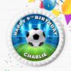 FOOTBALL BIRTHDAY PARTY PERSONALISED 7.5 INCH EDIBLE ICING CAKE TOPPER DECORATION FB-625 view 2