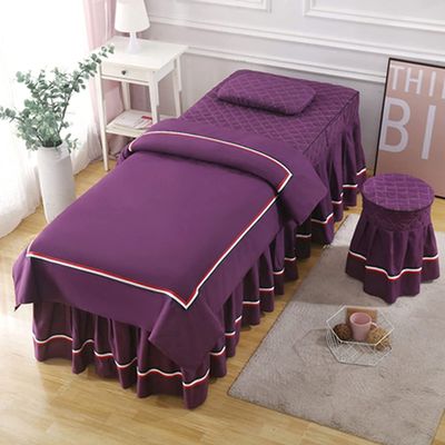 4-Piece Beauty Bed Cover Simple Nordic Style Massage Beauty Salon Special Physiotherapy Bed Cover Cover (Color : Green Size : 60180cm) (Purple 70 * 185cm)