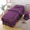4-Piece Beauty Bed Cover Simple Nordic Style Massage Beauty Salon Special Physiotherapy Bed Cover Cover (Color : Green Size : 60180cm) (Purple 70 * 185cm) view 1