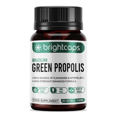 Bee Health Propolis | Brazilian Green Propolis | 87% Dry Extract | Immune System Booster | High Artepillin C - Immunity Support | 54mg Phenolic Compound & 21mg Flavonoids