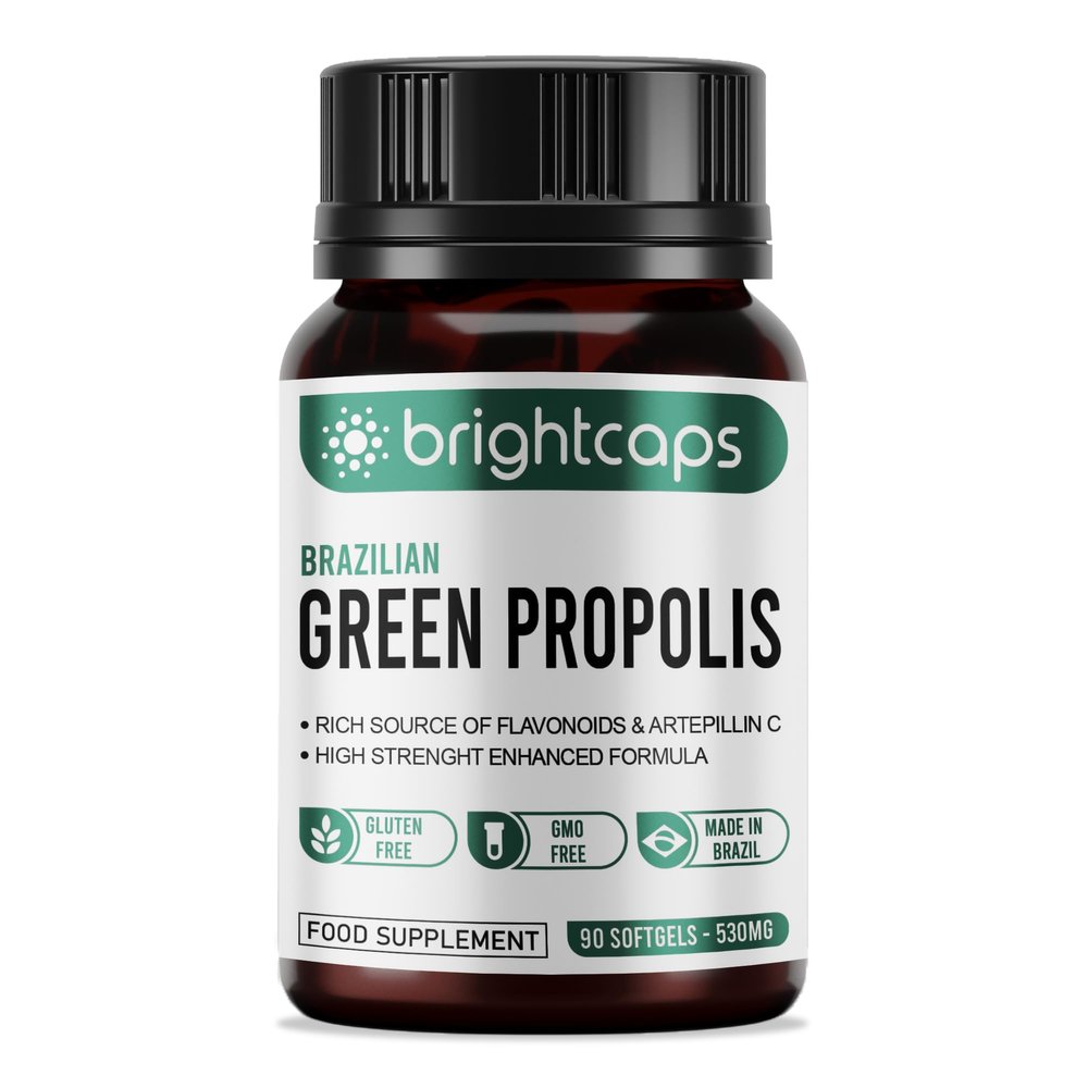 Bee Health Propolis | Brazilian Green Propolis | 87% Dry Extract | Immune System Booster | High Artepillin C - Immunity Support | 54mg Phenolic Compound & 21mg Flavonoids