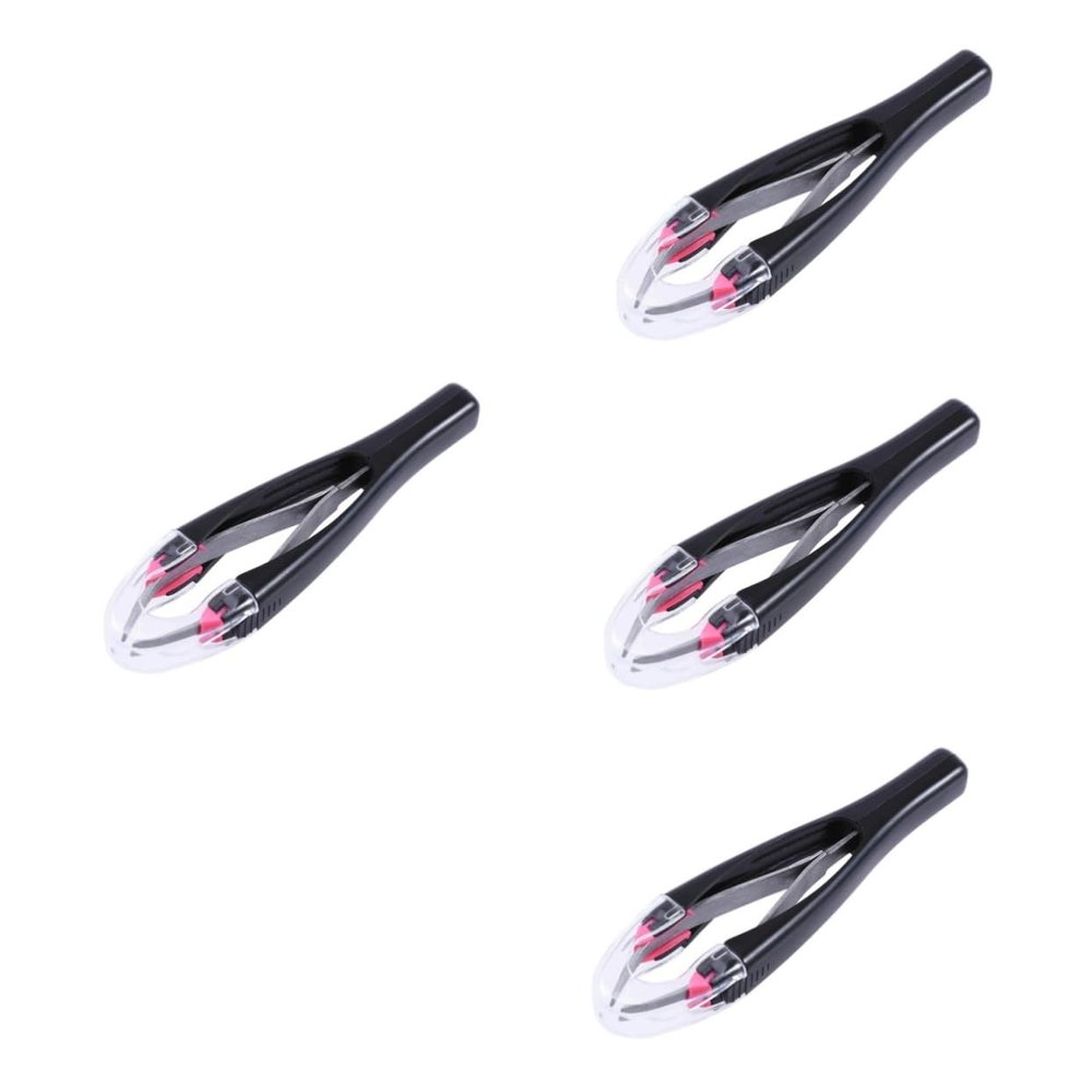 minkissy 4pcs Automatic Retractable Eyebrow Tweezers Eyebrow Hair Remover Precision Slanted Tweezers Modern Design Random Color