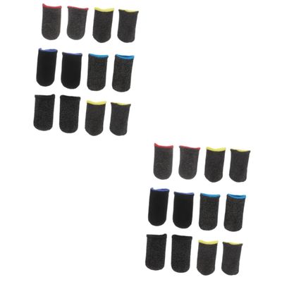 Healeved 12pairs Professional Finger Sleeves for Mobile Games Breathable Skid Thumb Covers Gaming Supply Random Color