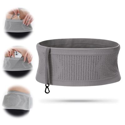 JOEBO Multifunctional Knit Breathable Concealed Waist Bag - Large Capacity Running Waist Pack for Running and Outdoor for /81 (Color : Grey-1PC, Size : M)