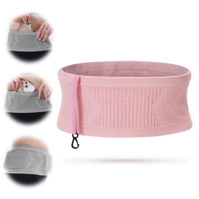 JOEBO Multifunctional Knit Breathable Concealed Waist Bag - Large Capacity Running Waist Pack for Running and Outdoor for /81 (Color : Pink-1PC, Size : M)