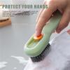 Household Soft Bristle Cleaning Brush - Push-to-Clean Long Handle Brush - 2022 New Multifunctional Shoes Brush with Liquid Box - Automatic Liquid Adding Cleaning Brush - Laundry Stain Brush for /196 ( view 2