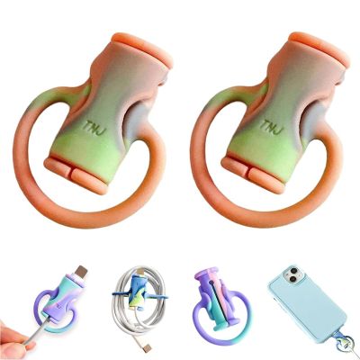 2 in 1 Data Cable Protector - [2023 New-Version] Creative Silicone Data Cable Winder - Portable Data Cable Anti-Break Protection Storage Tool - Cute Silicone Data Cable Winder for /159 ( Color : C-2PC