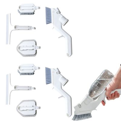 5 in 1 Multifunctional Kitchen Brush - [New-Upgrade] Handheld Household Shower Scrubber - Crevice Floor Cleaning Sponge Brush for Kitchen - Portable Cleaning Brush for Sink, Glass and Wall for /166 (