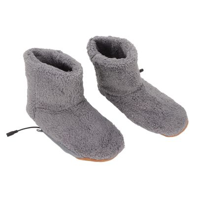 Heating Booties, Comfortable USB Charging Electric Warmer Shoes Soft Fast Heating for Winter (Grey)