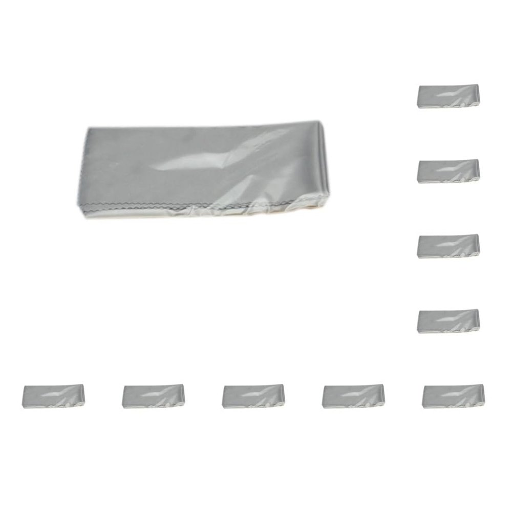 10 set of Microfiber Glasses Cloth Water Absorption Sunglasses Eyewear Lens Dust Soft Tablet Cellphone Screen Cleaning Supplies Gray