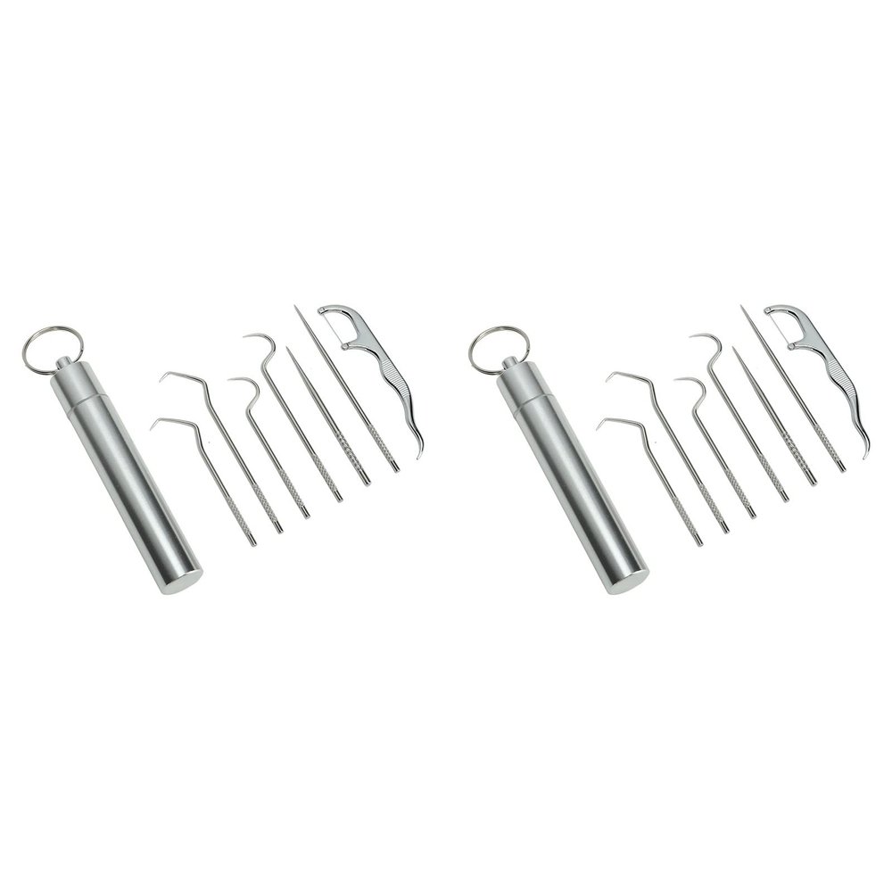 BBAUER Teeth Tools, Portable Toothpick Dental Care with Holder for Outdoor for Camping