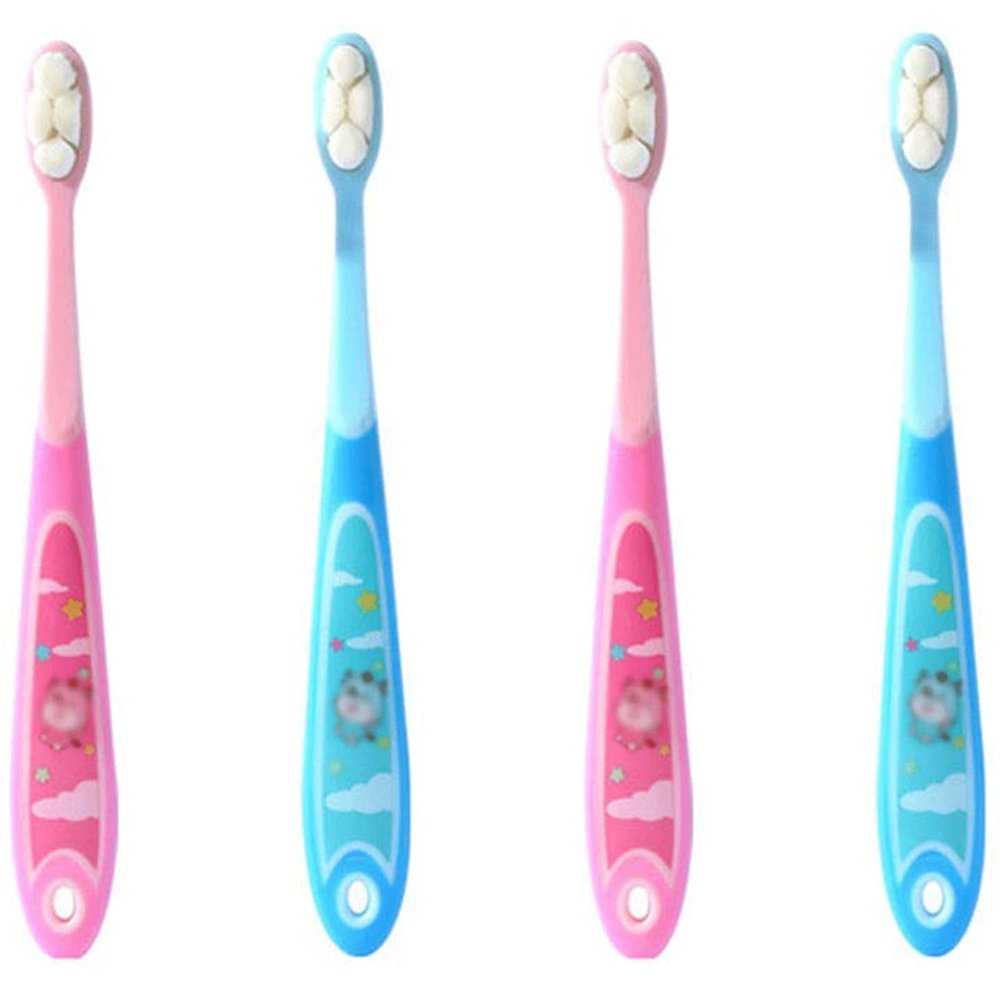 Compact Extra Soft Kids Toothbrush, Toddler Toothbrush Ages 4-12, Manual Toothbrush for Bright Smiles and Healthy Teeth & Gums Ergonomic