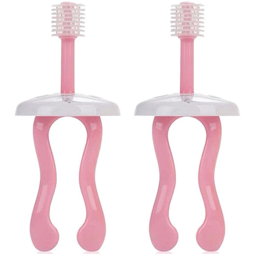 Compact 360 Soft Silicone Kids Toothbrush, Unique Design Manual Toothbrush, Toddler Toothbrush Suitable for Ages 1-3 Ergonomic