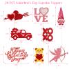 24PCS Happy Valentine's Day Cupcake Toppers Glitter Heart Love Valentines Food Picks Cake Decorations Supplies view 3